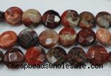 CBD45 15.5 inches 10mm faceted coin brecciated jasper gemstone beads