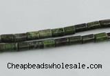 CBG07 15.5 inches 4*6mm cylinder bronze green gemstone beads