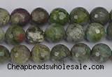 CBG101 15.5 inches 6mm faceted round bronze green gemstone beads