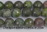 CBG102 15.5 inches 8mm faceted round bronze green gemstone beads