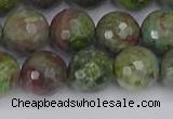 CBG104 15.5 inches 12mm faceted round bronze green gemstone beads