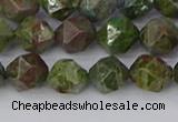 CBG109 15.5 inches 8mm faceted nuggets bronze green gemstone beads