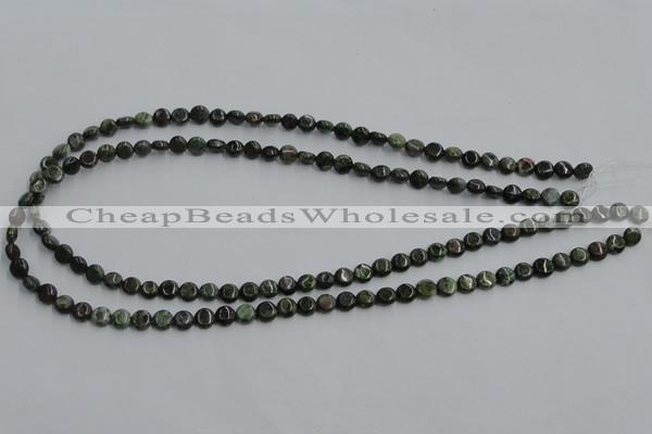 CBG11 15.5 inches 6mm flat round bronze green gemstone beads