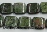 CBG17 15.5 inches 18*18mm square bronze green gemstone beads wholesale