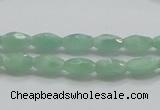 CBJ12 15.5 inches 6*10mm faceted rice jade beads wholesale