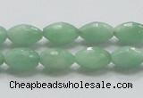 CBJ14 15.5 inches 8*12mm faceted rice jade beads wholesale