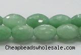 CBJ15 15.5 inches 10*15mm faceted rice jade beads wholesale