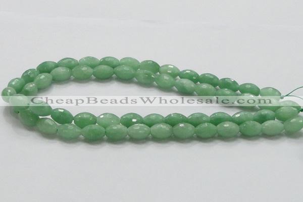 CBJ15 15.5 inches 10*15mm faceted rice jade beads wholesale