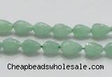 CBJ19 15.5 inches 6*10mm faceted teardrop jade beads wholesale