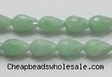 CBJ20 15.5 inches 8*12mm faceted teardrop jade beads wholesale