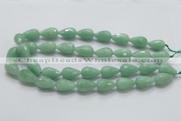 CBJ23 15.5 inches 13*22mm faceted teardrop jade beads wholesale