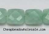 CBJ34 15.5 inches 20*20mm faceted square jade beads wholesale