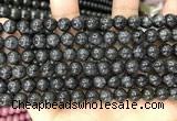 CBJ558 15.5 inches 6mm round black jade beads wholesale