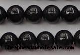 CBJ657 15.5 inches 8mm round black jade beads wholesale