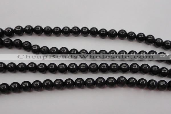 CBJ657 15.5 inches 8mm round black jade beads wholesale