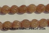 CBQ15 15.5 inches 10mm carved round strawberry quartz beads wholesale