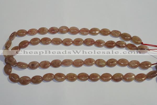 CBQ20 15.5 inches 10*14mm oval strawberry quartz beads wholesale