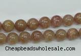 CBQ202 15.5 inches 8mm round strawberry quartz beads wholesale