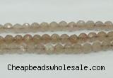 CBQ210 15.5 inches 4mm faceted round strawberry quartz beads