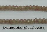 CBQ222 15.5 inches 4*6mm faceted rondelle strawberry quartz beads