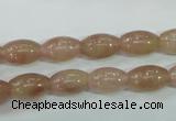 CBQ225 15.5 inches 8*12mm rice strawberry quartz beads