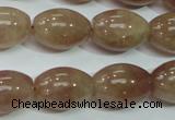 CBQ227 15.5 inches 13*18mm rice strawberry quartz beads