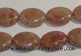 CBQ23 15.5 inches 15*20mm oval strawberry quartz beads wholesale