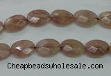 CBQ250 15.5 inches 8.5*12mm faceted oval strawberry quartz beads