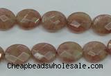 CBQ251 15.5 inches 10*12mm faceted oval strawberry quartz beads