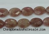 CBQ253 15.5 inches 12*16mm faceted oval strawberry quartz beads