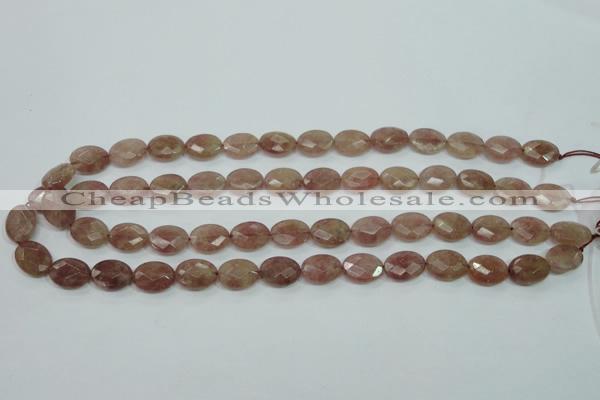 CBQ253 15.5 inches 12*16mm faceted oval strawberry quartz beads