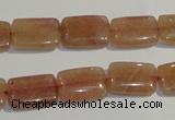 CBQ30 15.5 inches 10*14mm rectangle strawberry quartz beads