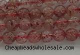 CBQ301 15.5 inches 6mm round natural strawberry quartz beads