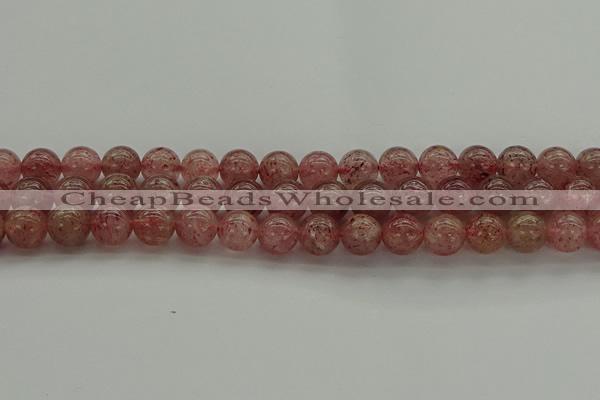 CBQ303 15.5 inches 10mm round natural strawberry quartz beads