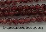 CBQ310 15.5 inches 4mm round natural strawberry quartz beads