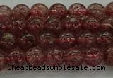 CBQ311 15.5 inches 6mm round natural strawberry quartz beads