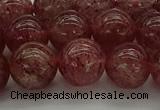 CBQ313 15.5 inches 10mm round natural strawberry quartz beads