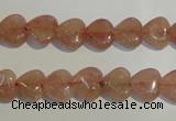 CBQ34 15.5 inches 10*10mm heart strawberry quartz beads wholesale