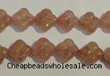 CBQ36 15.5 inches 11mm carved flower strawberry quartz beads