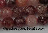 CBQ413 15.5 inches 10mm faceted round strawberry quartz beads