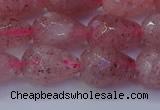 CBQ454 15.5 inches 12*16mm faceted teardrop strawberry quartz beads