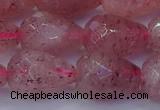 CBQ455 15.5 inches 13*18mm faceted teardrop strawberry quartz beads