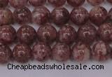 CBQ602 15.5 inches 8mm round natural strawberry quartz beads