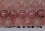 CBQ613 15.5 inches 10mm round natural strawberry quartz beads