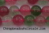 CBQ658 15.5 inches 10mm round mixed strawberry quartz beads