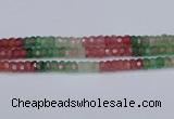 CBQ676 15.5 inches 5*9mm faceted rondelle mixed strawberry quartz beads