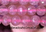 CBQ687 15.5 inches 6mm faceted round strawberry quartz gemstone beads