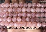 CBQ708 15.5 inches 10mm round strawberry quartz beads wholesale