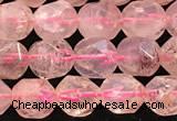 CBQ719 15.5 inches 8mm faceted nuggets strawberry quartz beads