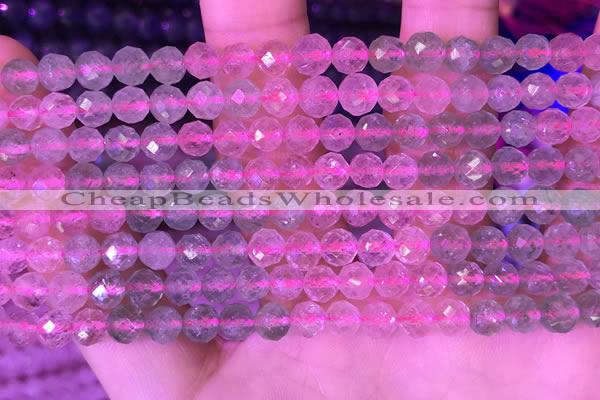 CBQ723 15.5 inches 6mm faceted round mixed strawberry quartz beads